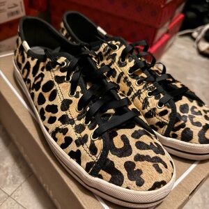 Leopard Print Sneakers with Black Details